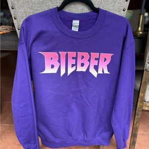 Justin Bieber Justice World Tour Purple Sweatshirt Size Medium